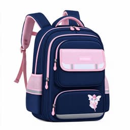 Sac à Dos Scolaire Style Kawaii Grand Volume Tissu Imperméable Rose et Bleu SACKDS07RSB - حقيبة مدرسية بتصميم كاوايي 1