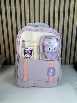 Sac à Dos Scolaire Style Kawaii Grand Volume avec Peluche Incluse Tissu Imperméable Bleu SACKDS04BLG - حقيبة مدرسية بتصميم كاوايي 2