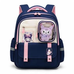 Sac à Dos Scolaire Style Kawaii Grand Volume avec Peluche Incluse Tissu Imperméable Bleu SACKDS04BLG - حقيبة مدرسية بتصميم كاوايي 7