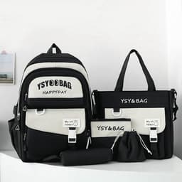 Sac à Dos Multifonctionnel Kawaii Grand Volume Imperméable et Résistant 5Pcs Rouge SACKDS10RG - حقيبة ظهر بعدة قطع بتصميم كاوايي 2