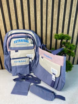 Sac à Dos Multifonctionnel Kawaii Grand Volume Imperméable et Résistant 5Pcs Rouge SACKDS10RG - حقيبة ظهر بعدة قطع بتصميم كاوايي 10