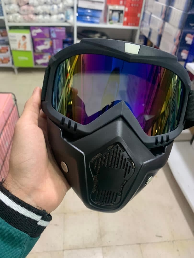 PACK Casque Moto avec Lunettes Amovibles + Gants Anti-dérapants avec conception d’amortissement