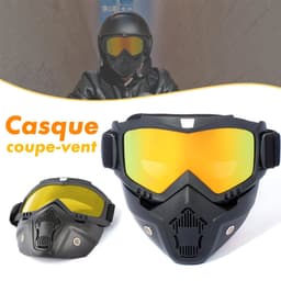 PACK Casque Moto avec Lunettes Amovibles + Gants Anti-dérapants avec conception d’amortissement 7
