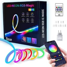 شريط إضاءة نيون ليد ذكي LED-NEON-RGB-Magic (بطول 5 أمتار) بتقنية RGB-IC وتحكم عبر التطبيق والريموت 2