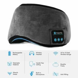 قناع النوم الذكي بتقنية بلوتوث (Bluetooth Sleep Mask) – عصابة رأس مريحة مع سماعات مدمجة لنوم عميق واسترخاء تام 5