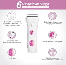 ماكينة الحلاقة النسائية LadySpa Pro من DSP - حلاقة ناعمة، آمنة ومقاومة للماء 1